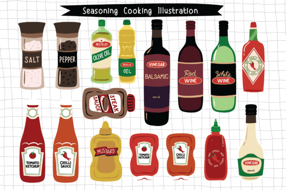 15 Seasoning Cooking Stuff Illustration