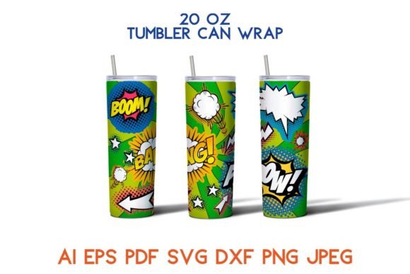 20 Oz Tumbler Comics Retro Cartoon SVG