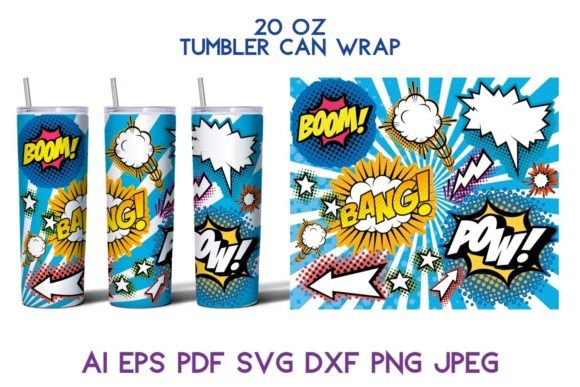 20 Oz Tumbler Comics Retro Graffiti SVG