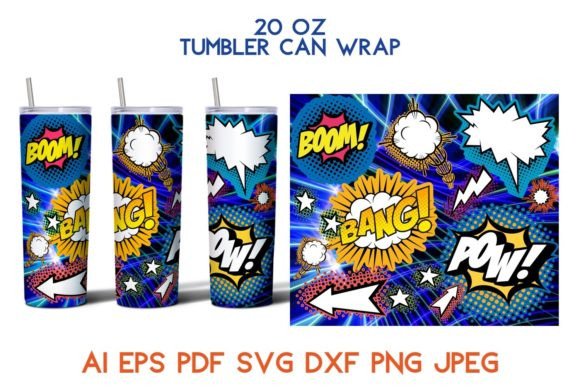 20 Oz Tumbler Comics Space Cinema Svg