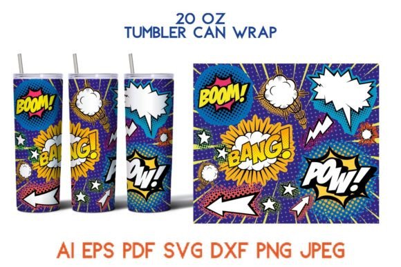 20 Oz Tumbler Multi Comics Cartoon SVG