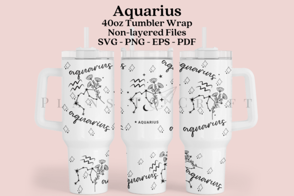 Aquarius Zodiac 40oz Tumbler Sublimation