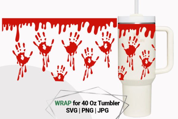 Blood Drip Print Wrap for 40 Oz Tumbler