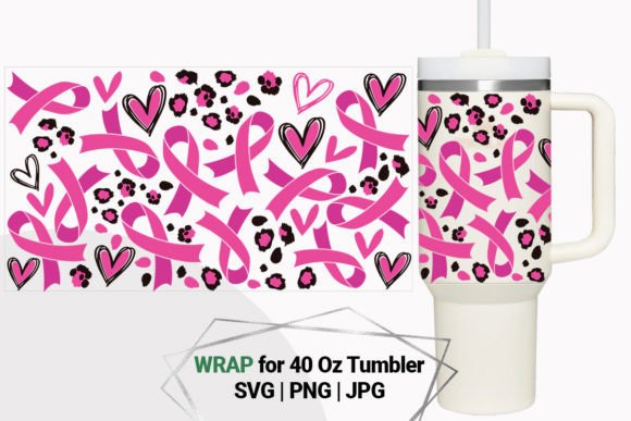 Breast Cancer Wrap for 40 Oz Tumbler