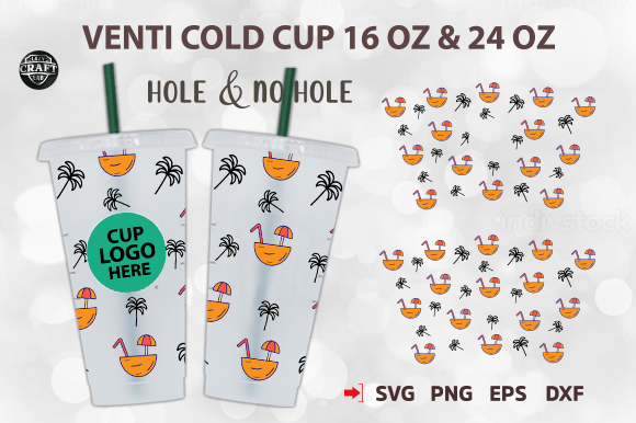 Coconuts Palm Tree 24oz Cold Cup Wrap