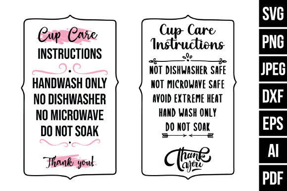 Cup Care Card Instructions SVG