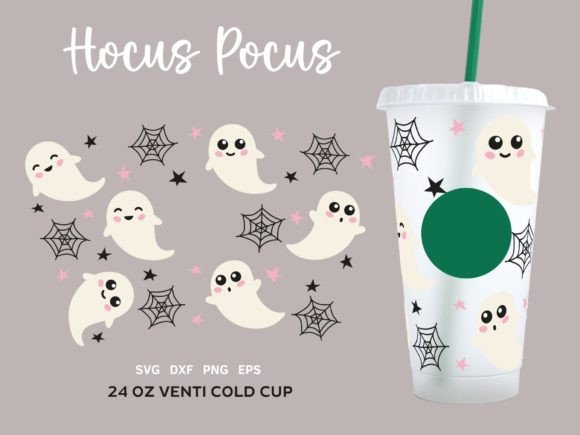 Cup Halloween Wrap 24oz SVG
