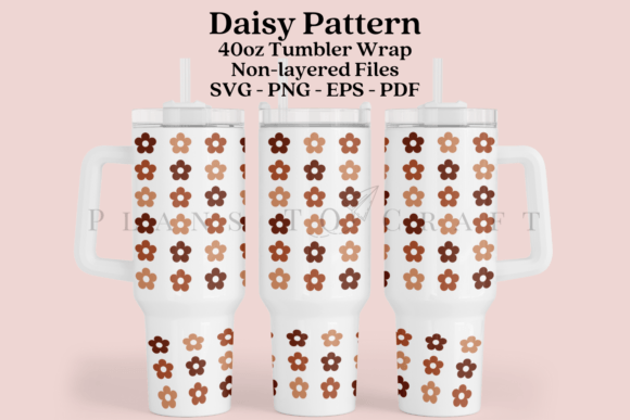 Daisy Pattern 40oz Tumbler Sublimation