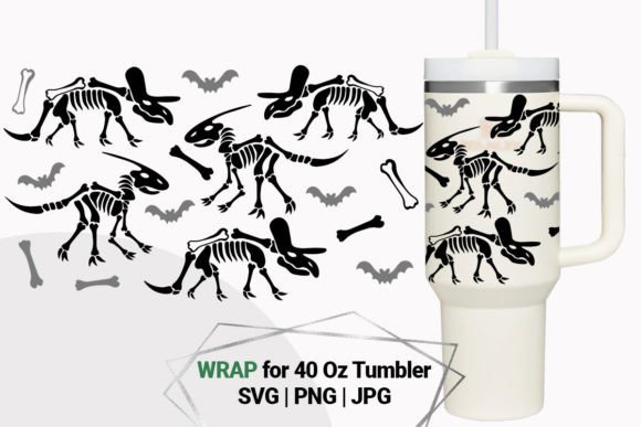 Dinosaur Skeleton Wrap for 40 Oz Tumbler
