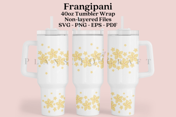 Frangipani 40oz Tumbler Sublimation Wrap