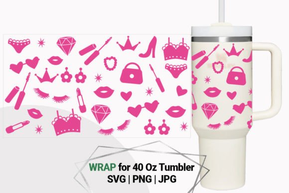 Girly Set Print Wrap for 40 Oz Tumbler