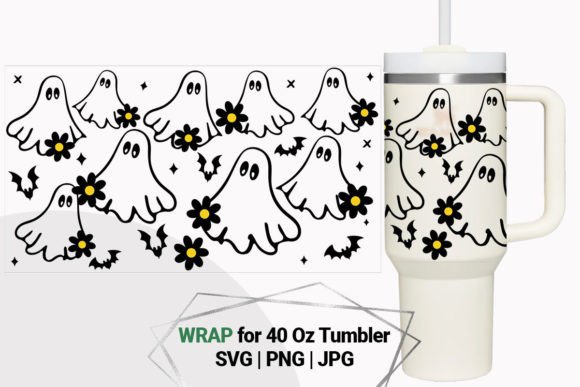 Halloween Boo Print Wrap for 40 Oz