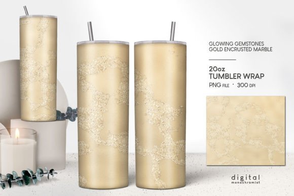 Honey Gold Marble Tumbler Wrap PNG