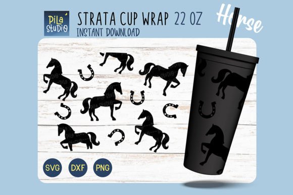 Horse Strata Cup Wrap 22 Oz SVG PNG