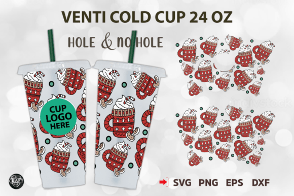 Hot Cocoa Christmas Venti Cold Cup 24oz