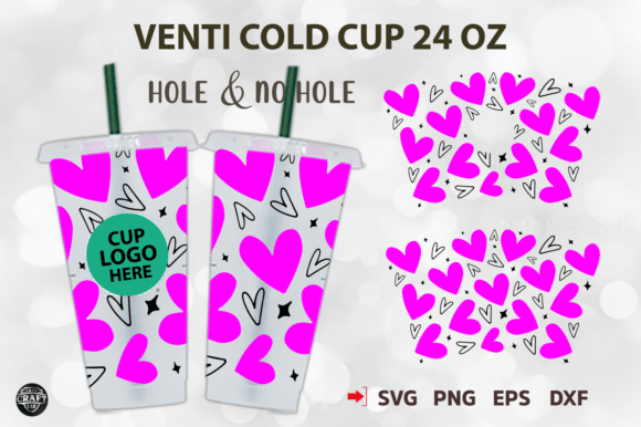 Love Heart Valentines Day Venti Cold Cup