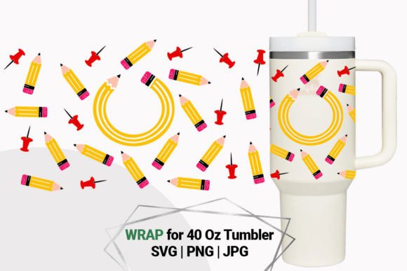 Pencils Print Wrap for 40 Oz Tumbler