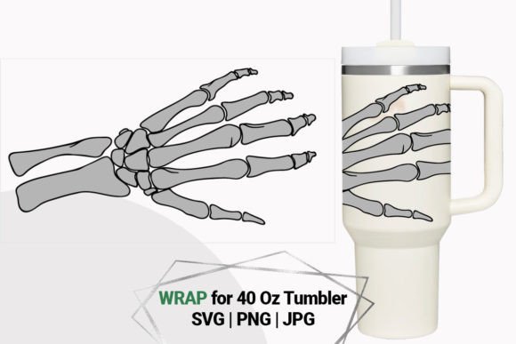 Skeleton Hand Wrap for 40 Oz Tumbler