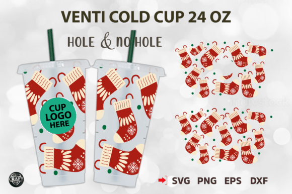 Stocking Christmas Venti Cold Cup 24oz