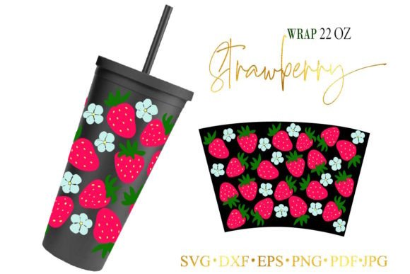Strawberry SVG for Strata Wrap 22 Oz