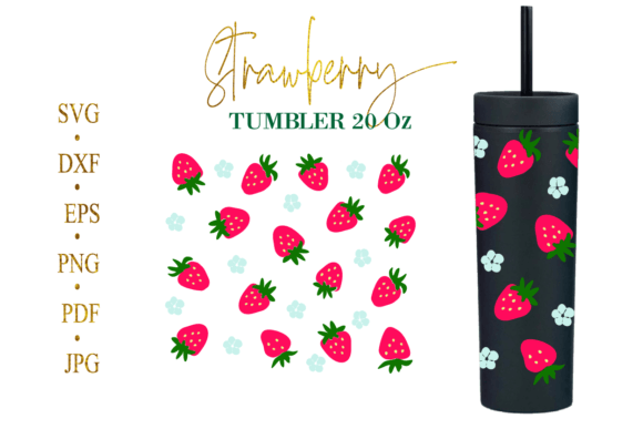 Strawberry Wrap SVG Strata 20 Oz