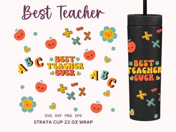 Teacher Strata Skinny Tumbler 16oz Wrap