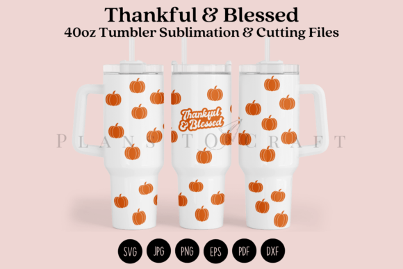 Thankful Blessed 40oz Tumbler Wrap