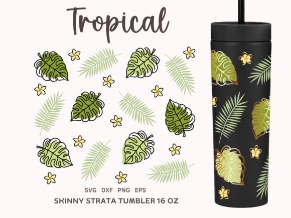Tropical SVG Strata Skinny Tumbler 16oz